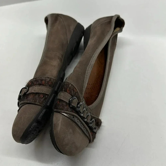 Gabor Ballet Flats Slip On Shoes Round Toe Suede Leather Brown Women's Size 8 - Picture 6 of 10
